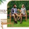 2-Person Patio Acacia Wood Bench with Backrest and Armrests Ideal for Outdoor Seating